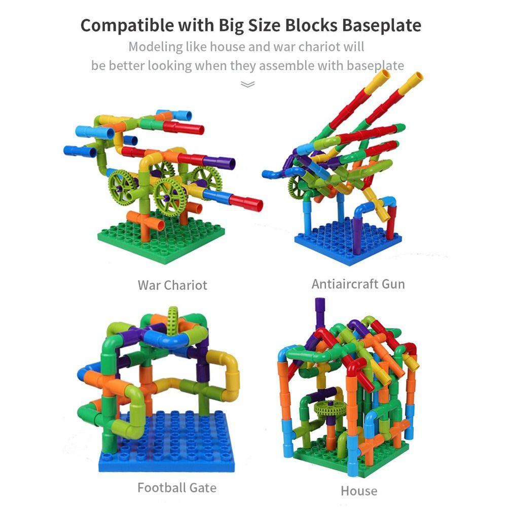 Construction Assembling Pipeline Tunnel DIY Brick Pipe Puzzle Blocks  Children Gift