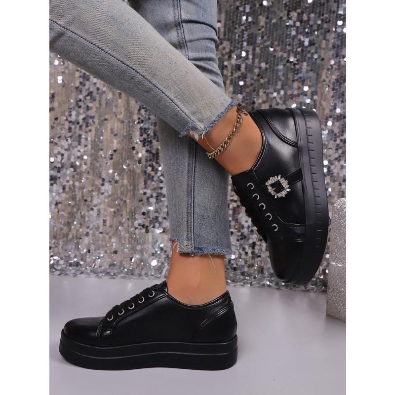 Женские большие размеры Новые Европейский американский стиль Круглый носок Массивная подошва Повседневные Универсальные Модные туфли