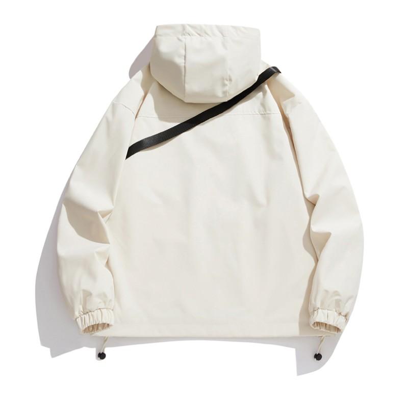 2023 весна осень мужская сумка через плечо однотонная повседневная куртка с капюшоном мужское пальто походный плащ