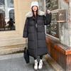 Winter new cotton-padded clothes, big fur collar, loose and long knee-length cotton clothes, thickened lapel collar women's coat.