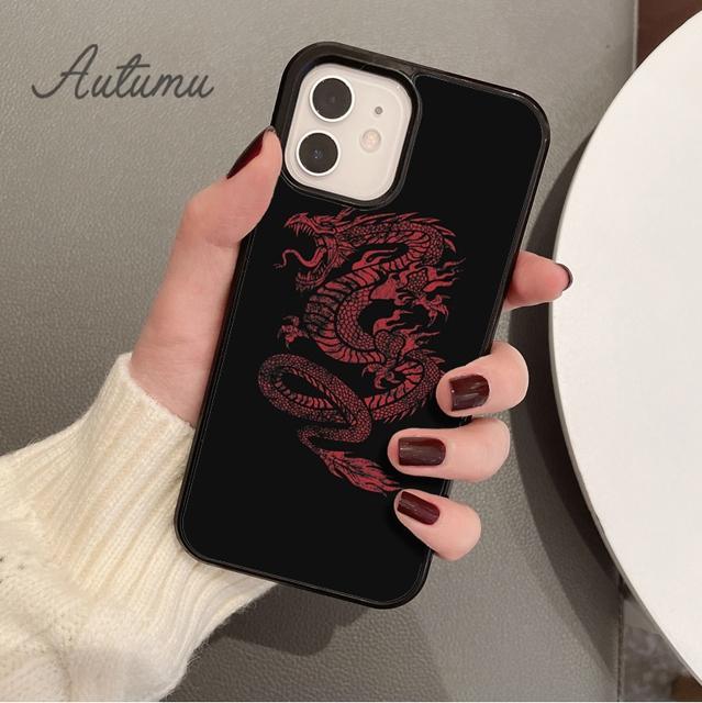 Мягкий чехол для телефона с татуировкой дракона для iPhone 11 12 13 14 Pro Max mini X XR XS SE 2020 6S 7 8 Plus Samsung Galaxy S21 S22
