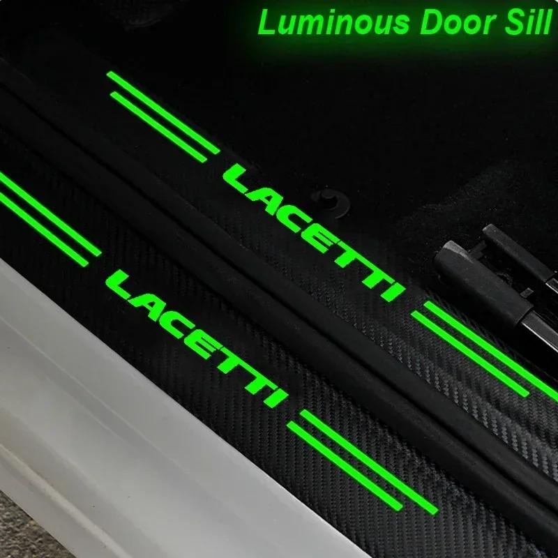 Luminous Car Door Sill Scuff Plate Waterproof Stickers For Chevrolet LACETTI Rear Trunk Bumper Anti-Scratch Protective Decals