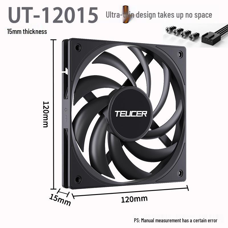 TEUCER 12015 15мм Тихий Черный Вентилятор для Настольного ПК с Контролем Температуры