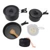 Посуда для кемпинга с антипригарным покрытием, портативный набор кастрюль и сковородок для кемпинга со сковородой, мисками, половником для супа и люфой