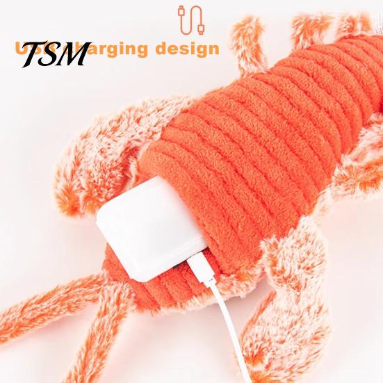 Wagging Lobster Pet Toy Floppy Interactive Dog USB Rechargeable Vibration Modes Cat Skin-friendly Electric Realistic Catnip Addable Stress-relieving