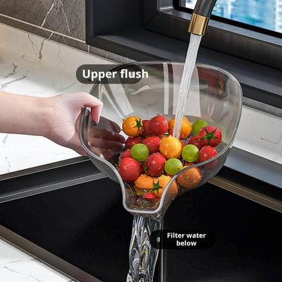 Корзина для слива кухонной раковины с угловым фильтром, пищевая, без BPA, большая емкость, прозрачная, многофункциональная, с носиком