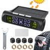 Tyre Pressure Monitoring System Solar TPMS Car Accessories with 4 External Sensors Tire Diagnostic Kit Digital LCD Display