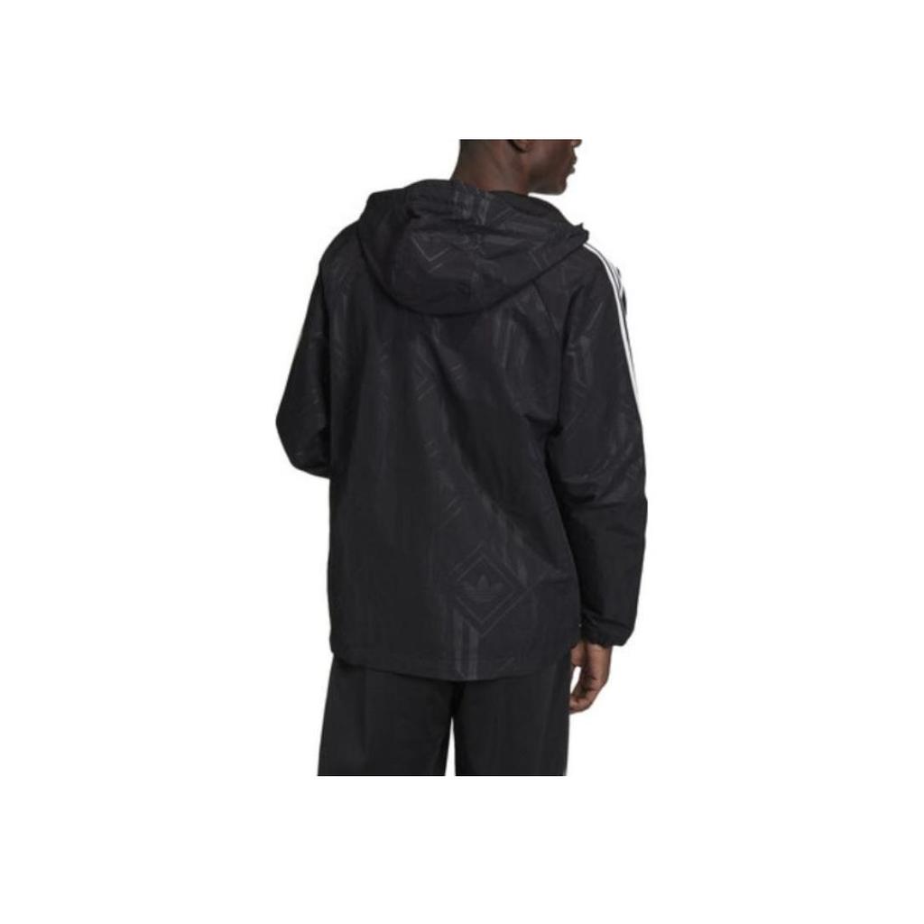 Adidas Оригинальные повседневные спортивные толстовки с логотипом в полоску трилистника на молнии, осеннее издание, мужские куртки черного цвета GD5844
