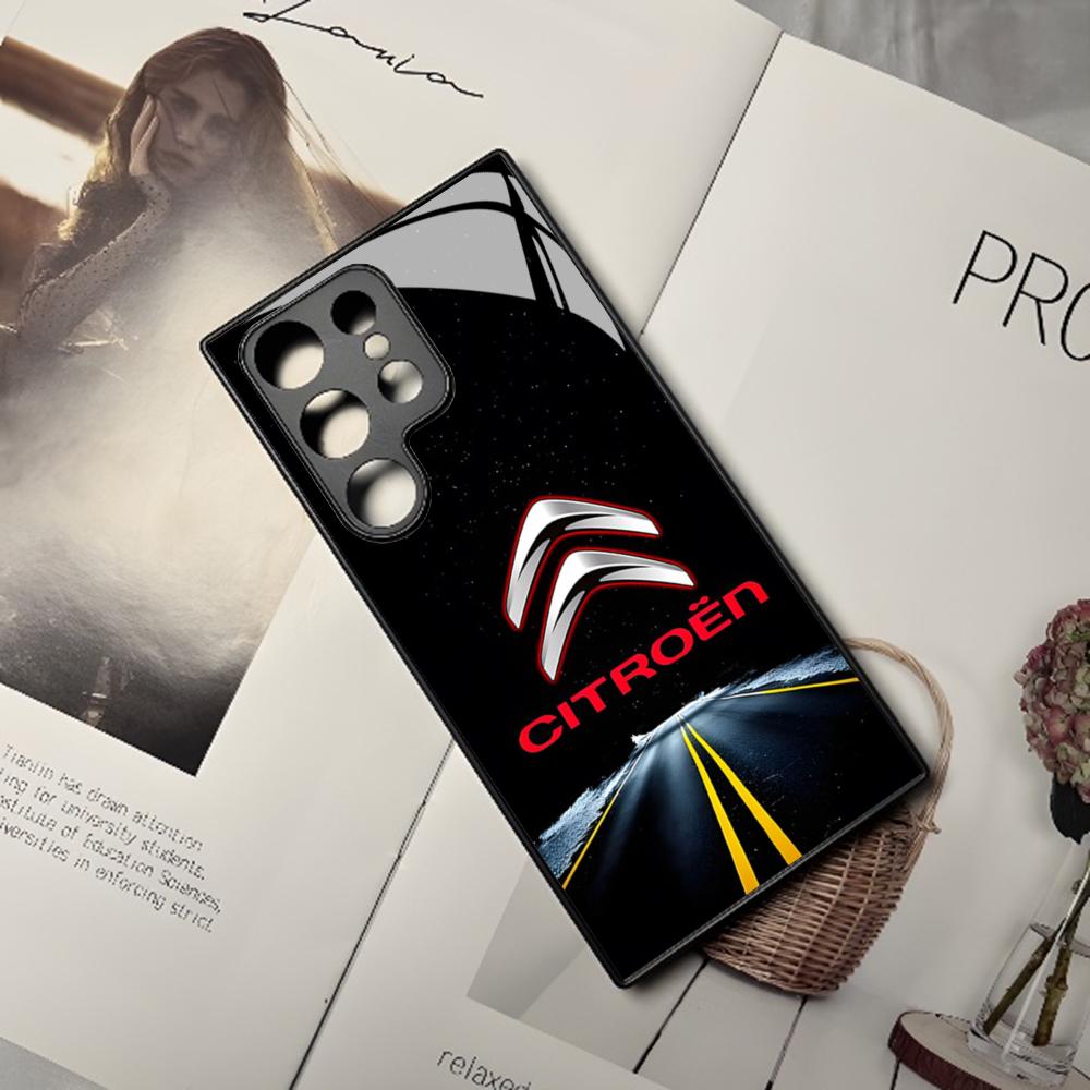 Fashion Sports Car Citroen Phone Case For Samsung Galaxy S24 S23 S22 S20 S21 Note20 Ultra Plus Fe Colored Silver Cover
