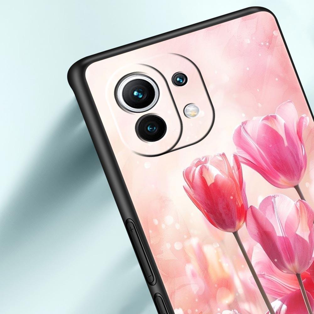 Чехол для телефона Cover для Xiaomi Mi 17 15 14 13 12 11 Ultra 15T 14T 13T 12T 11T Pro Lite 5G Мягкий ТПУ Capas Мультяшный Цветок Fundas Сумки