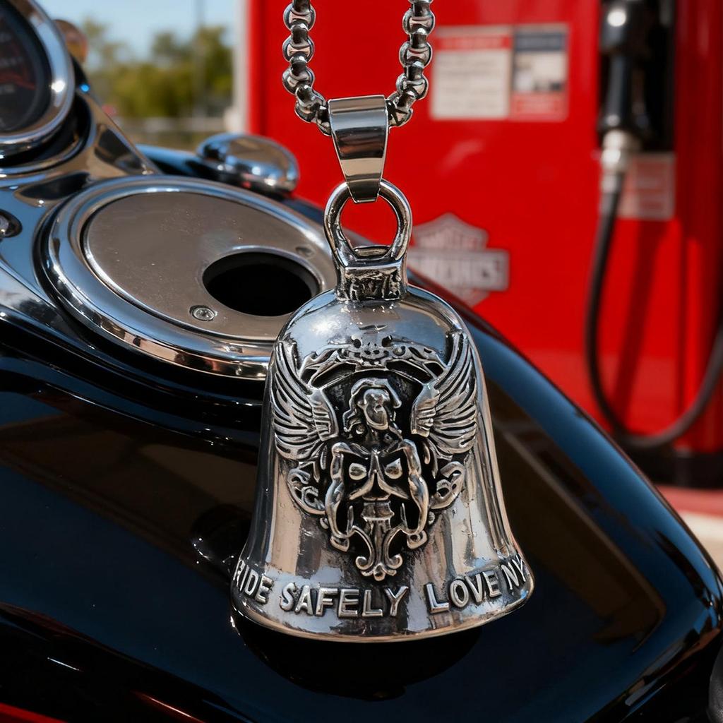 Biker Bells For Motorcycles Angel Motorcycle Supplies Small Biker Bell Pendant For Long-Distance Drive Road Trip Daily Commute