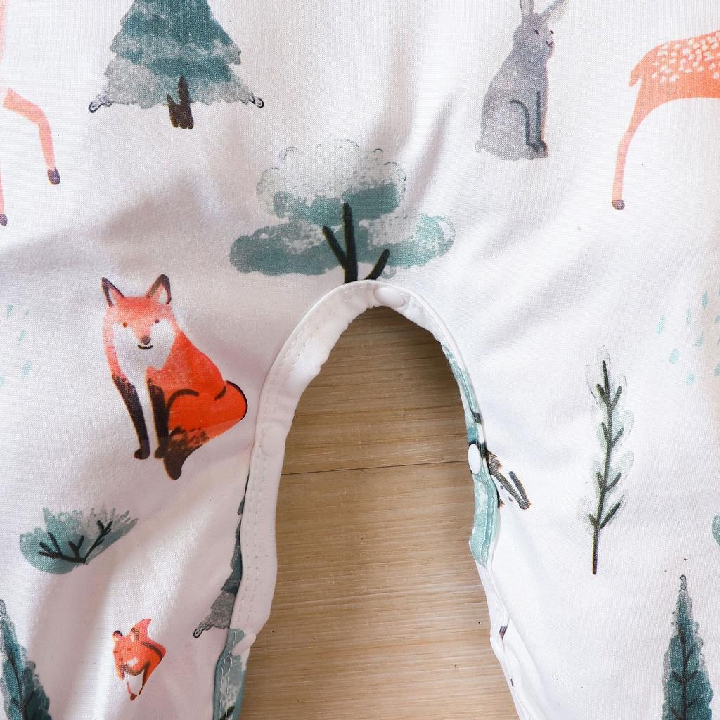 Baby Long Sleeve Cute Cartoon Animal Graphic Romper, Newborn Spring And Autumn Jumpsuit