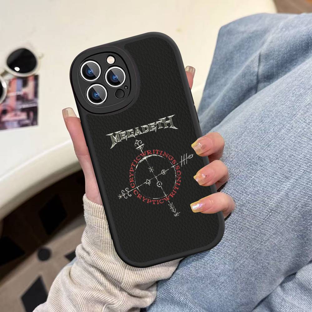 Чехол для телефона Музыкальная группа M-Megadeth для IPhone 11 12 13 14 15 16 Pro Max Plus Кожаная крышка
