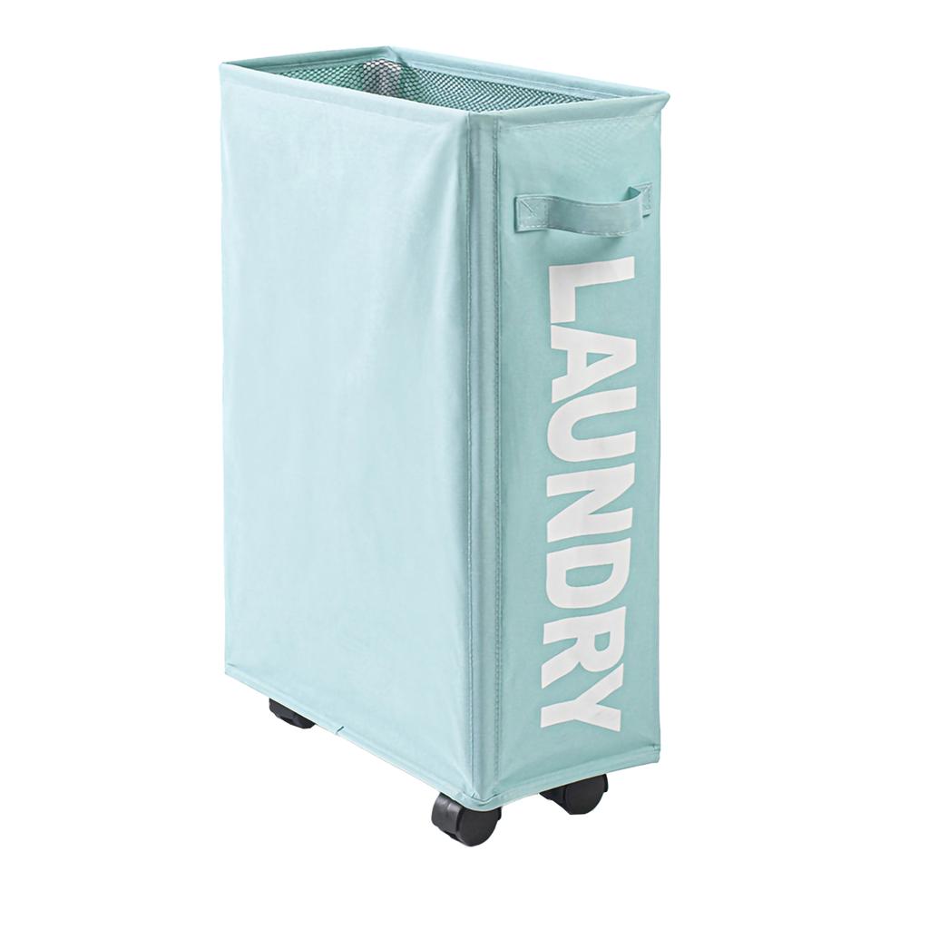 23 Inches Rolling Slim Laundry Basket with Wheels Collapsible Laundry Hamper On Wheels Tall Thin Narrow Foldable Storage Bins