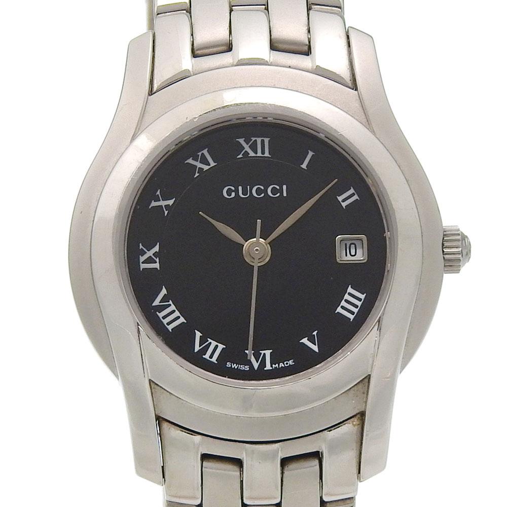 GUCCI Watches 5500L blackDial Stainless Steel Quartz Analog display Women Used