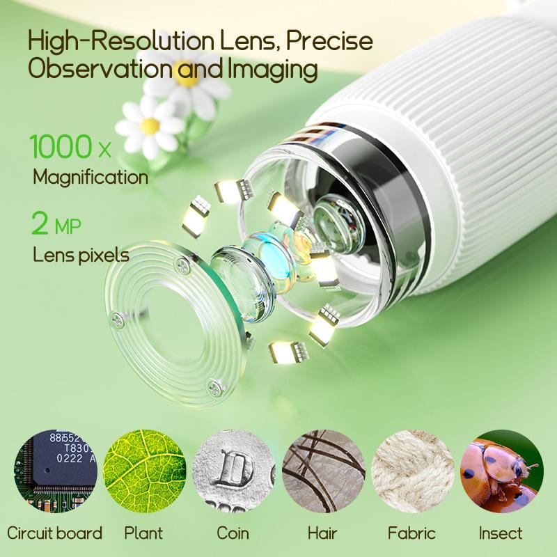 372 Портативный ручной микроскоп-лупа для детей - Мини-научный эксперимент