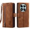 Кошелек на молнии с отделениями для карт, кожаный чехол-книжка для Xiaomi Redmi Note 15 Pro Plus 14 13 12 11 14C 13C, карман RFID, подставка, откидная крышка