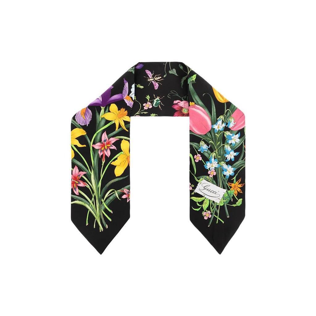 GUCCI Flora Ties Women's Black (Unisex) Ties 733434 3G001 1088