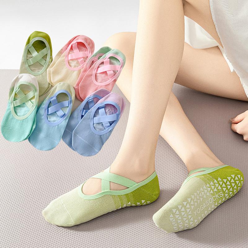 Хлопковые невидимые носки-лодочки градиентного цвета, профессиональные противоскользящие носки для фитнеса, йоги, носки для пилатеса, спортивные носки для тренажерного зала и фитнеса