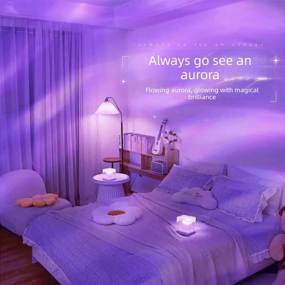 16 Colors Light Ocean Waves Projector Light USB Dynamic Wave Effect Water Ripple Crystal Lamp Auto Rotate Cube