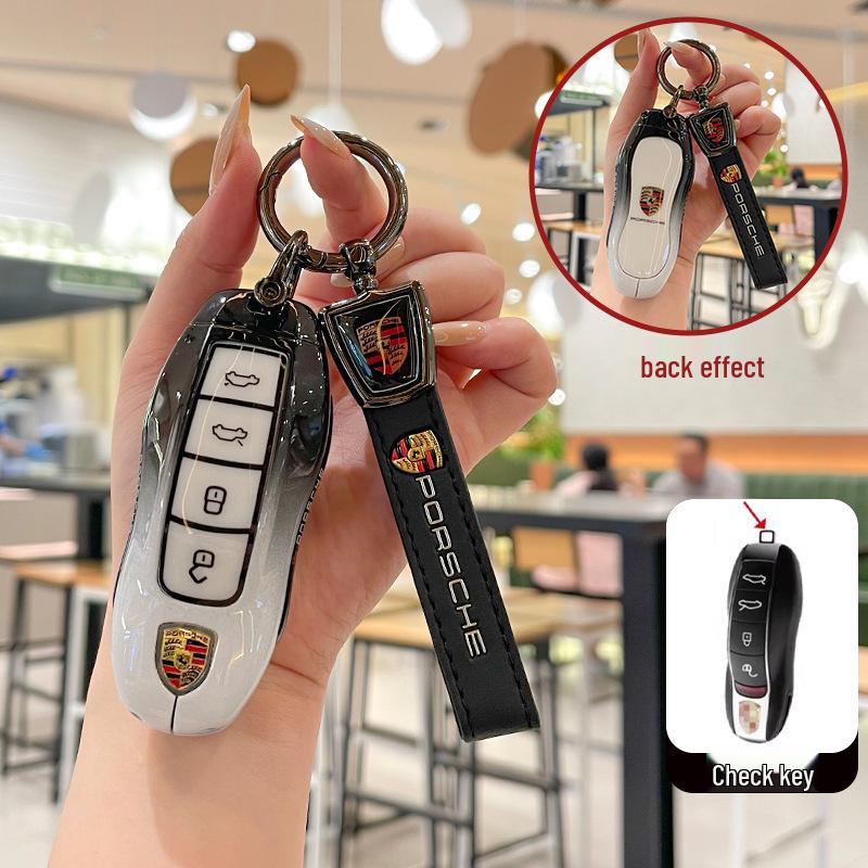 Compatible with Porsche key cases: Cayenne, Panamera, Macan, 911, 718, and Taycan.
