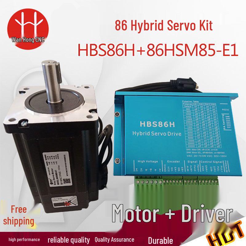 86 Hybrid Servo Engraving Machine with HBS86H Drive & 86HSM85-E1 Motor, Two-Phase Closed-Loop, One-Year Warranty