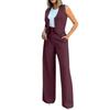 Women's Fashion Casual Suit Vest Sleeveless Wide-leg Pants Casual Suit