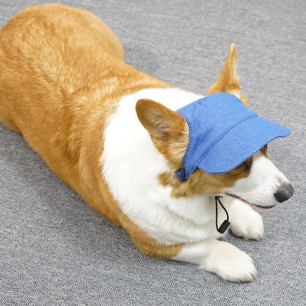 with Ear Holes Dog Sun Hat Adjustable Pet Visor Hat Handsome Summer Cat Cap Photo Prop