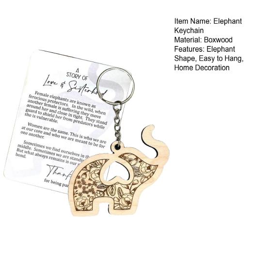 Деревянный брелок в виде слона для сестричества, женский брелок в виде слона для племени, рюкзак, сумочка, подвесное украшение, кулон, подарок на день дружбы