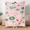 1Pc Christmas Festive Elements Blanket Soft Throw Blanket For Home Bedroom Bed Sofa Travel Office Solid Christmas Blanket