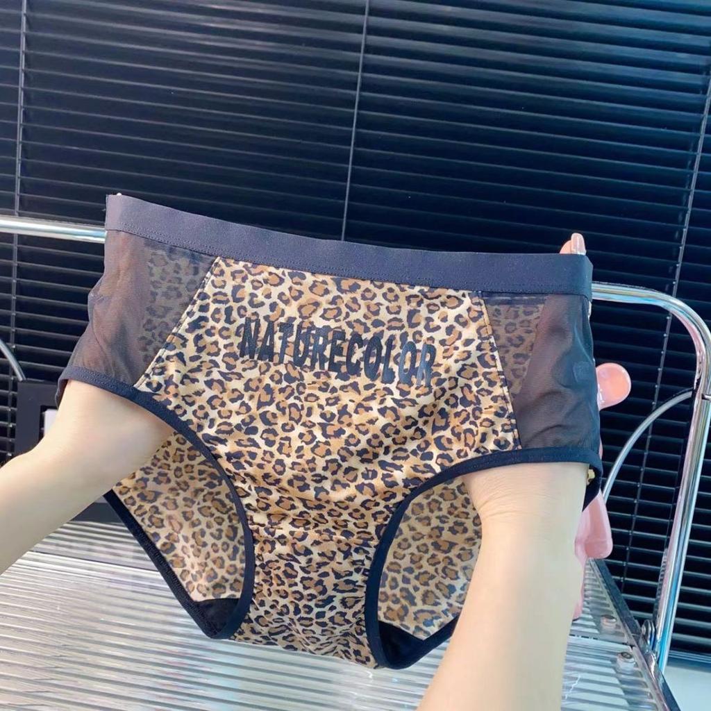 Сексуальные леопардовые трусы с высокой талией и вырезами, женские бесшовные эластичные треугольные трусы больших размеров, высококачественное нижнее белье для женщин