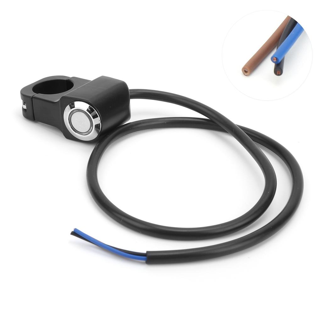 78in 22mm LED Indicator Light Motorcycle Switch Handlebar ONOFF Universal for ATV UTVBlue Light