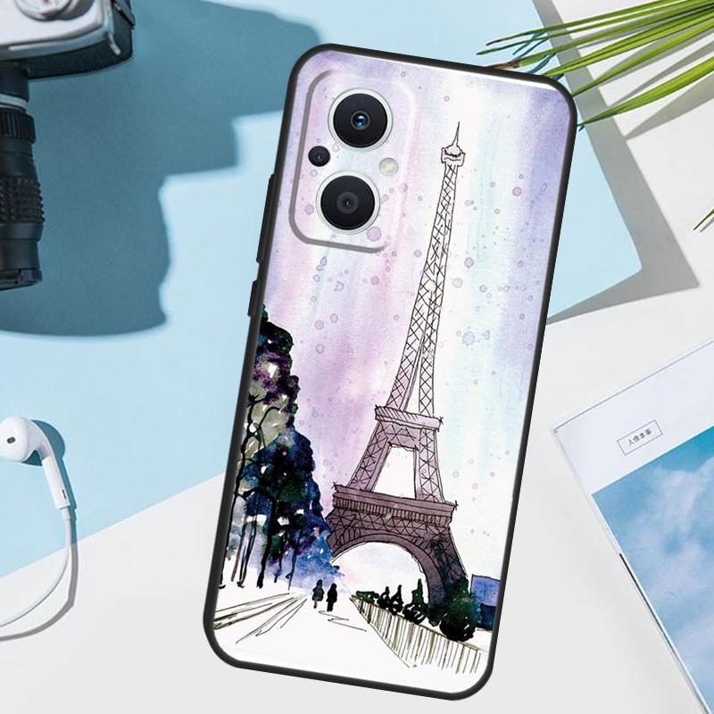 Paris Eiffel Tower France Cover For OPPO Reno 8 7 Lite 10 11 12 13 14 Pro 11F 12F 13F 14F OPPO Find X8 X5 X9 Pro Case