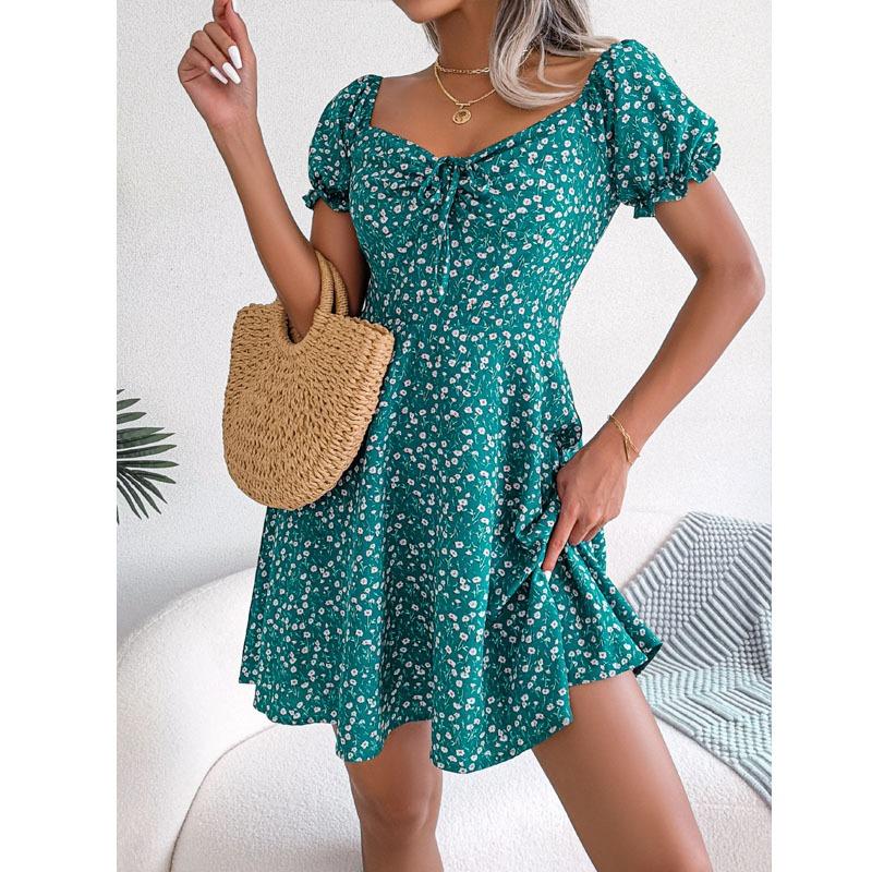 Летние богемные женские платья макси, повседневные пляжные женские шифоновые платья с высокой талией и цветочным принтом