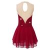 Girls Sparkly Sequined Dance Dress Sleeveless Round Neck Patchwork Hollow Back Design for Ice Skating