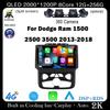 9-дюймовый Android Auto Car Radio для Dodge Ram 1500 2500 3500 2013-2018 Carplay Manual Ac StereoNavigation Carplay Touchscreen BT