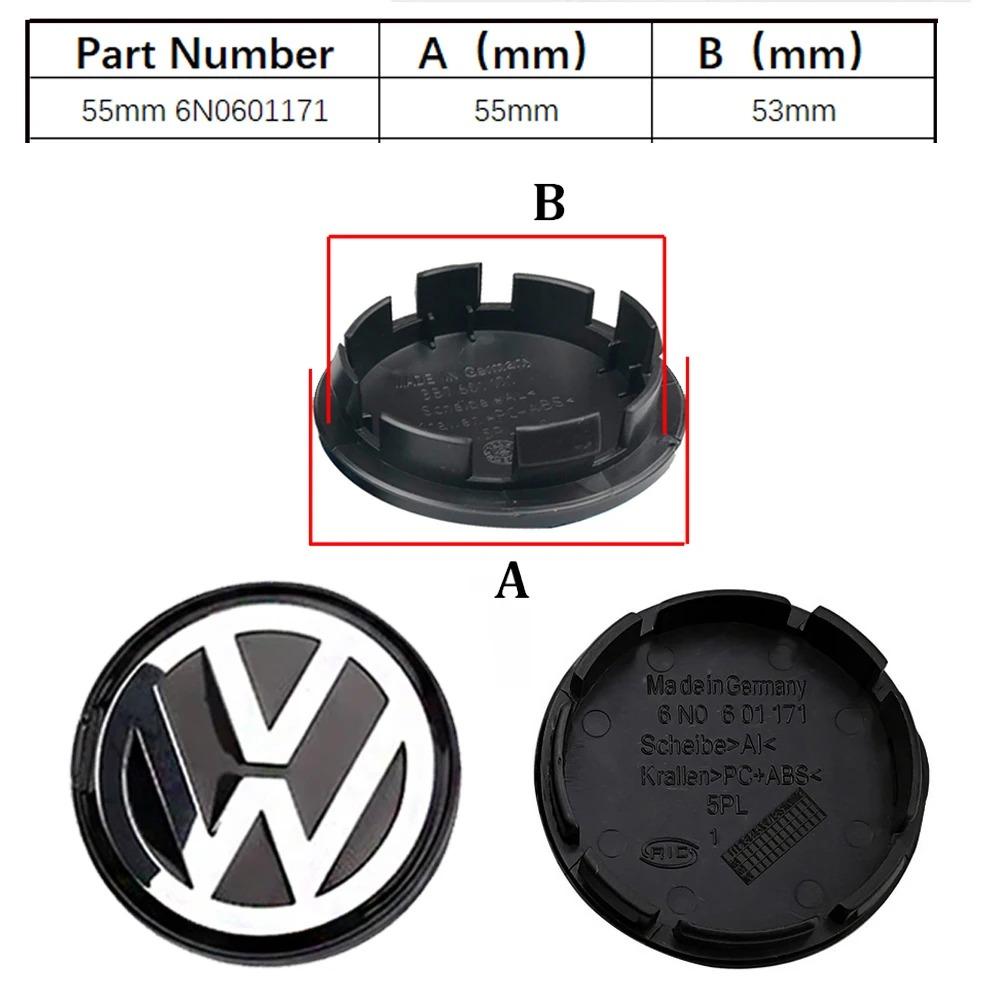 2026 Hot GT 4pcs Set Car Wheel Center Caps 55mm-76mm Hubcap Covers for VW Volkswagen Jetta MK5 Golf Passat - Styling Wheel Center Caps