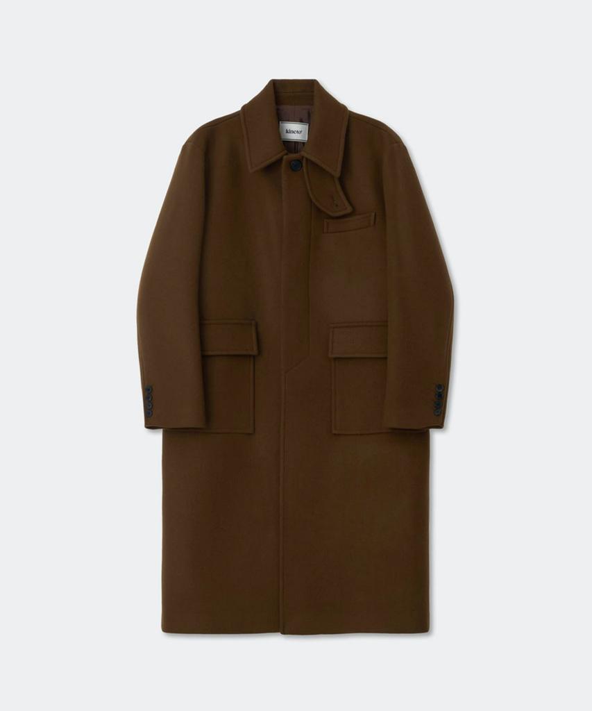 Kineto Essential Wool Felt Mac Coat_Brown