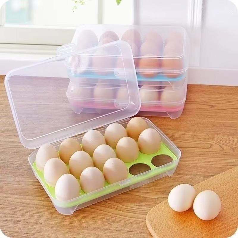 6/15 New Grid Eggs Refrigerator Eggs Storage Box Case Food Storage Container Accessories Kitchen Household Plastic Storage Tools