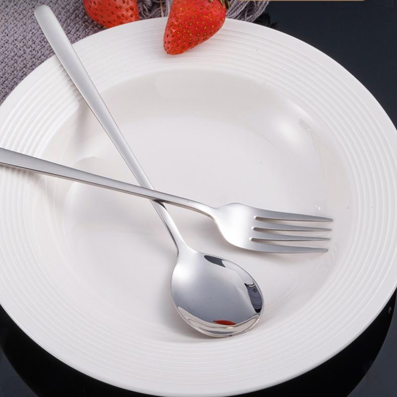 HANYANG 316 Ложка и вилка из нержавеющей стали Товары для дома Удлиненная ручка Маленькая ложка для супа Перемешивание Десертная вилка Ужин Суповая ложка