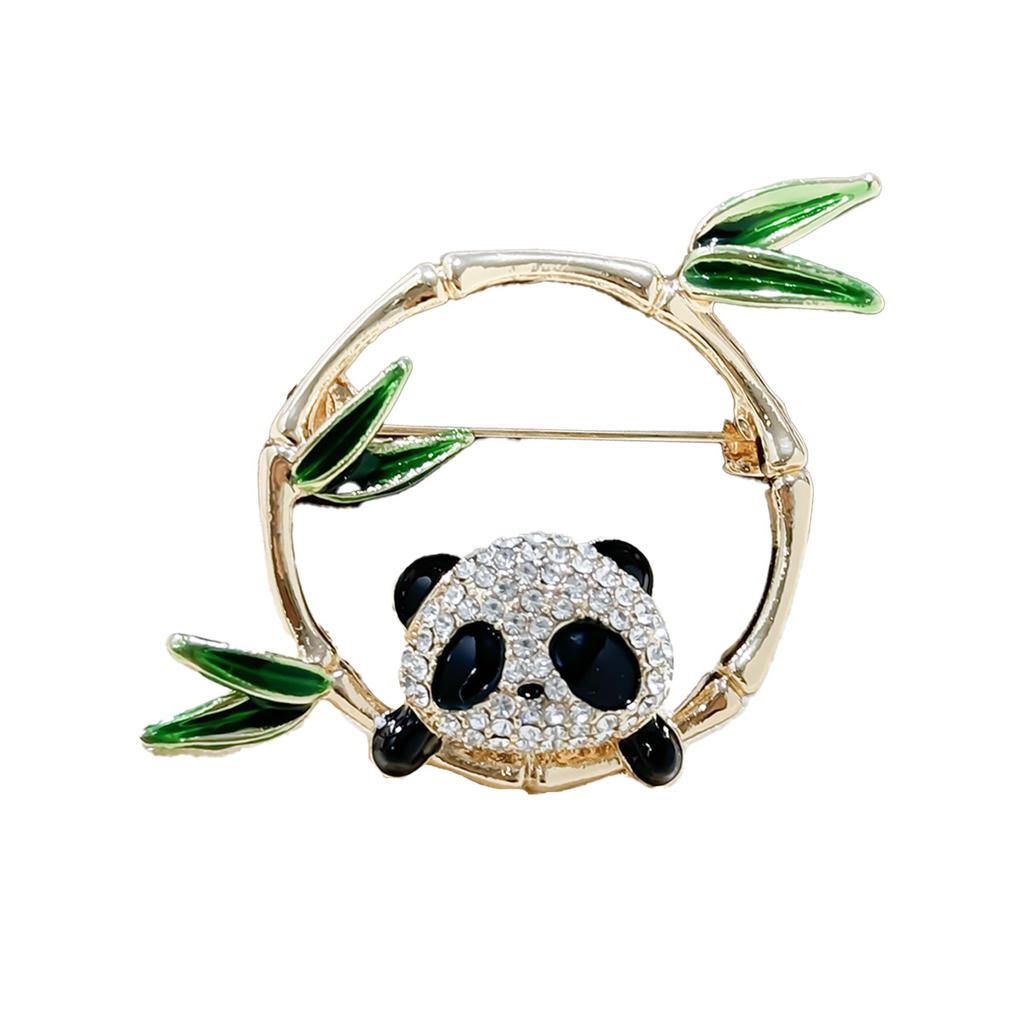 Exquisite Panda Bamboo Brooch Versatile Premium Sense Female Cute Corsage Temperament Pin Suit Coat Accessories