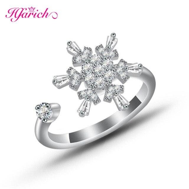 Hfarich Blue Crystalline Butterfly Finger Ring Rotate Freely Anti Stress Anxiety Rings Girl Nuptial Wedding Occasion Women Jewelry Engagement Present