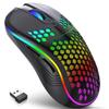 2.4G беспроводная игровая мышь с подсветкой RGB, зарядная мышь с регулируемым DPI, эргономичный сотовый дизайн для настольного ноутбука