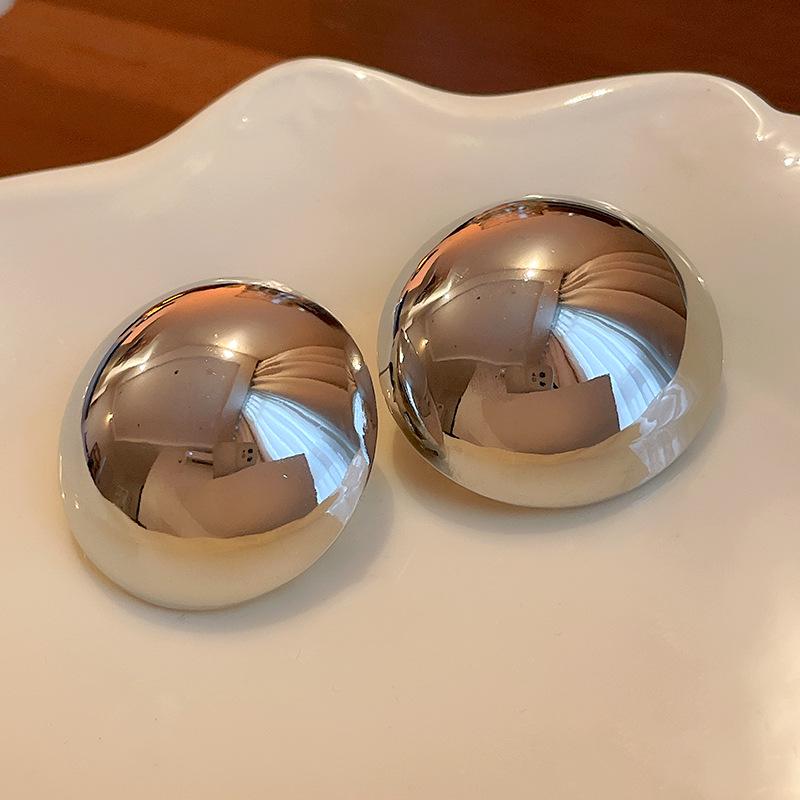 Металлические серьги-полукольца 'Серебряная игла' - Европейский и американский преувеличенный стиль, модные гвоздики для женщин