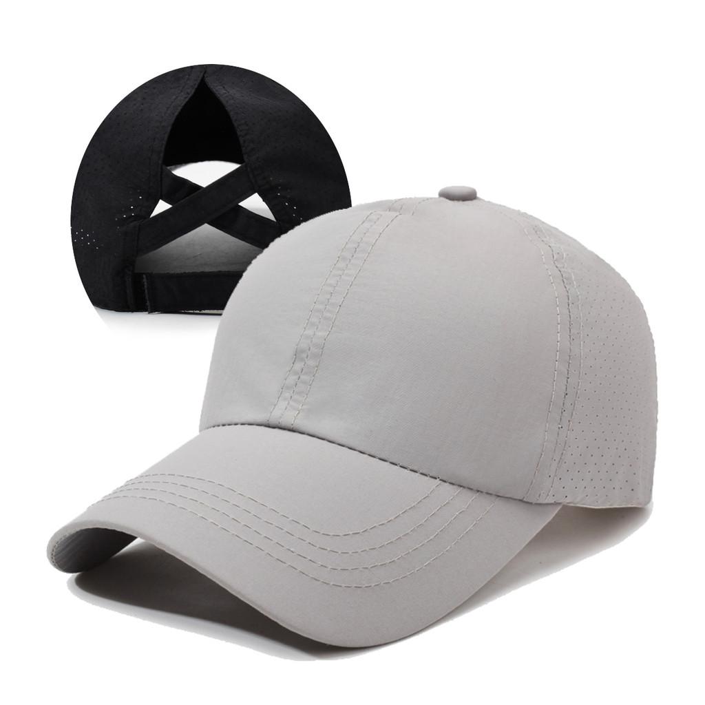 Summer Cap Baseball With Breathable Mesh Cross Design And Solid Color Daily For