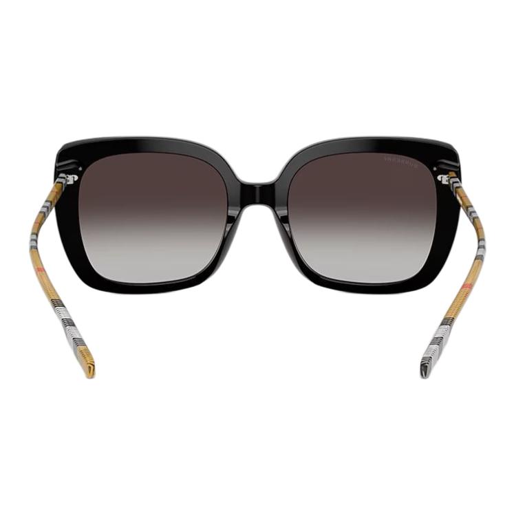 Burberry 4323F New Striped Series Elegant Vacation Style Fashion Square Sunglasses Women sunglasses Black BE-S-4323F-38538G