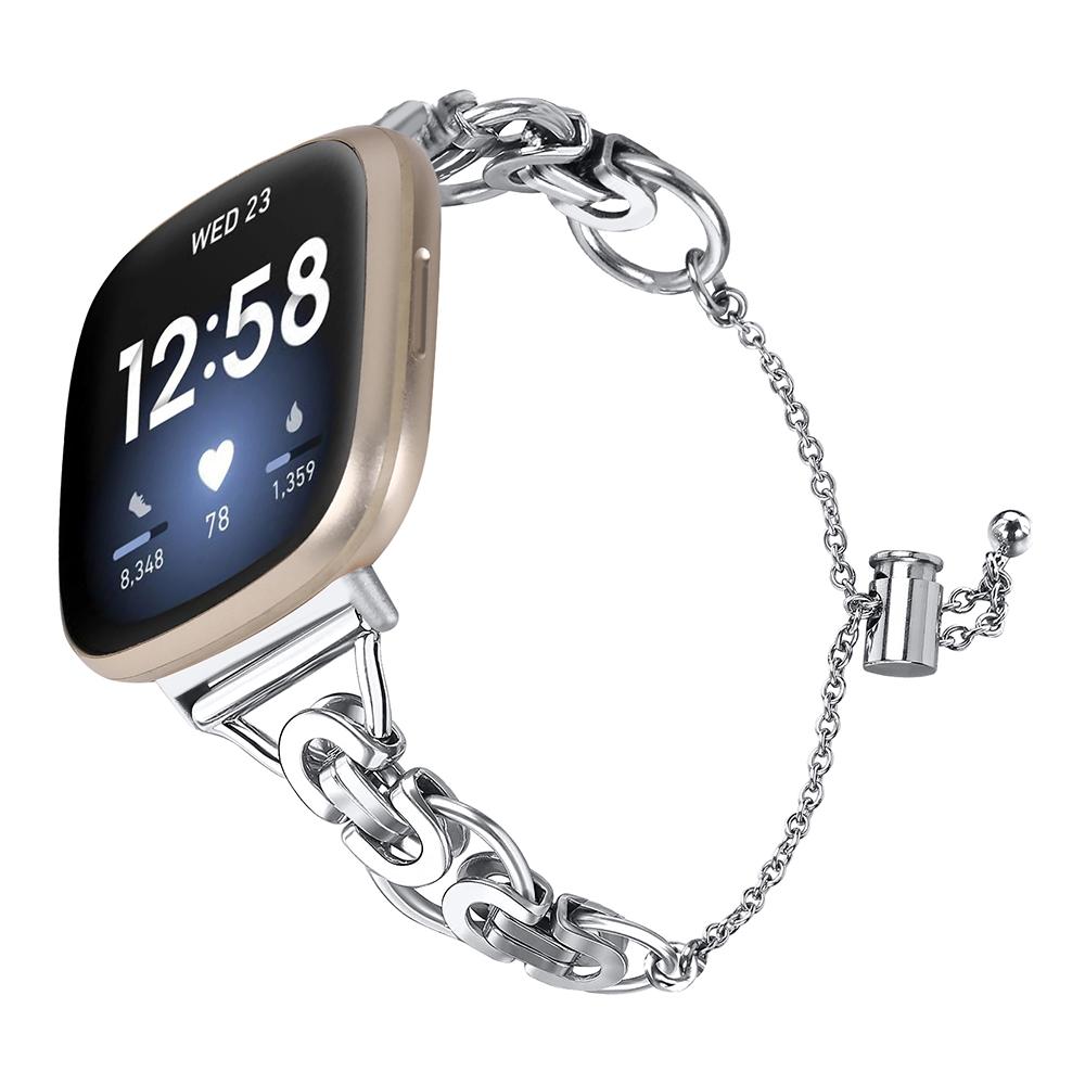 Для Fitbit Versa 4/Sense 2 Ремешок для часов из нержавеющей стали Браслет из бисера