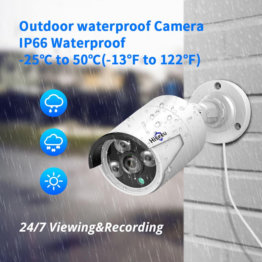 5MP Super High Definition POE Security Camera with Audio Night Vision Motion Detection Remote Access IP66 Waterproof Security Camera