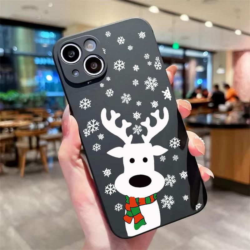 Новогодние Елки ТПУ Чехол для Телефона Для iPhone 16 15 14 13 12 11 Pro Max X XS XR 7 8 Plus SE2 Ударопрочный Мягкий Силиконовый Чехол