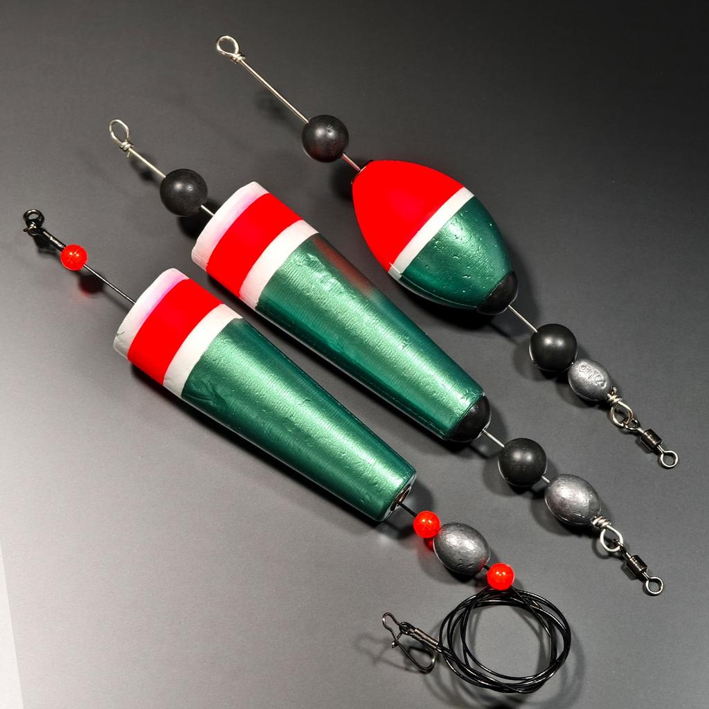 Fishing Bobbers Popping Cork Weighted Fishing Floats Fishing Corks Popping Corks for Saltwater Freshwater 3pcs Mix Design